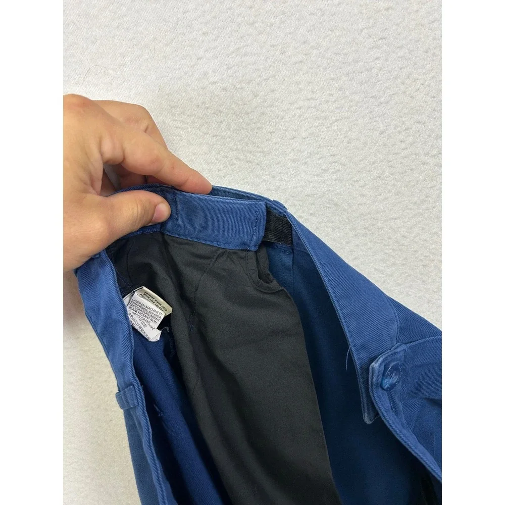 Preppy L.L.Bean Women 16 Blue High Rise Pleated Cotton Chino Shorts Original Fit